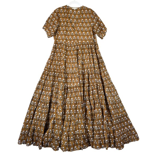 Daughters of India Brown Floral Maxi Dress - Picture 1 of 7